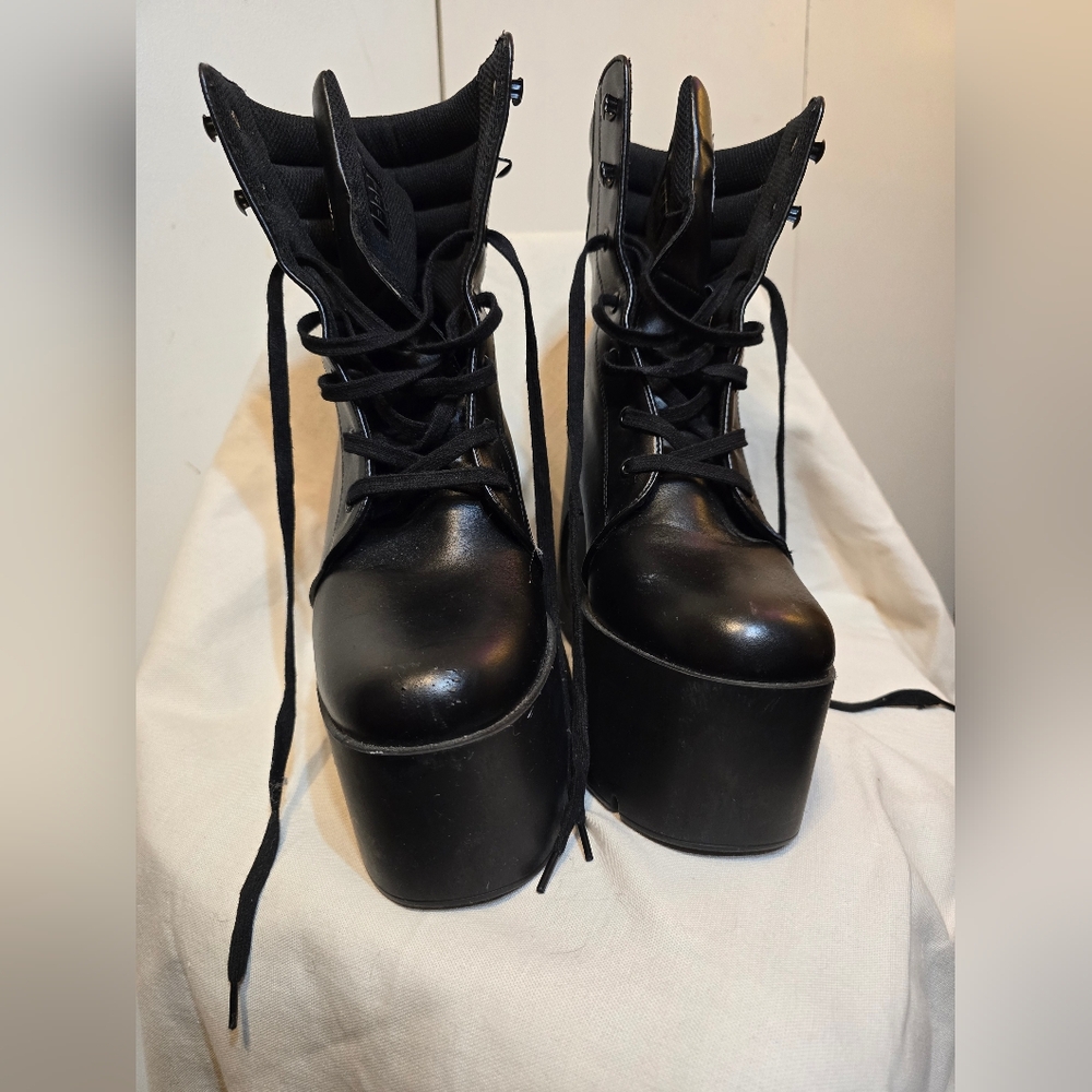 Killstar Platform lace ups with Witchy Moon cutout in sole